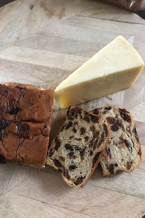 Lincolnshire Plum Bread with cheese wedge